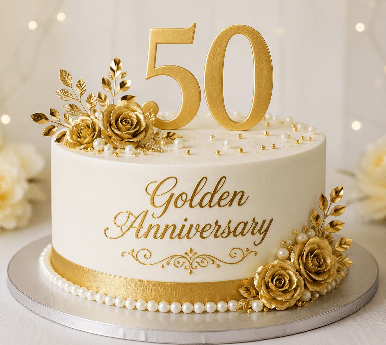 Golden Anniversary Cake